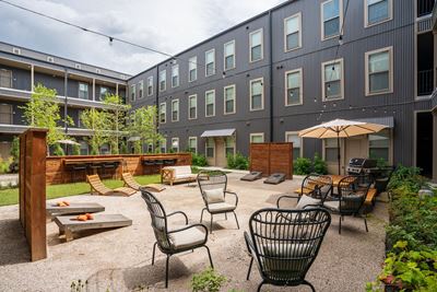 Courtyard with Lounge Furniture and Grill